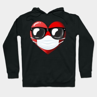 Heart In A Mask Funny Valentines Day Gift Hoodie